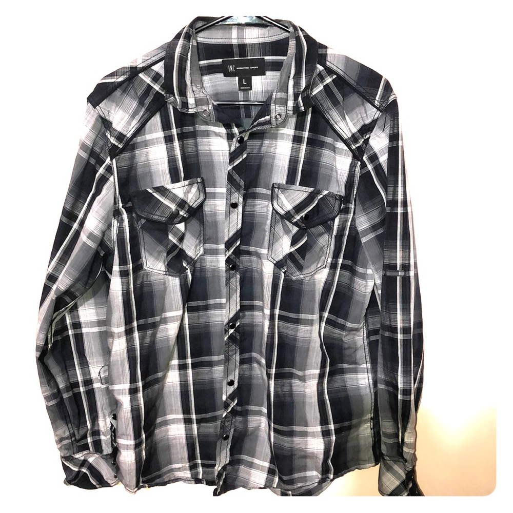 Inc. plaid button down